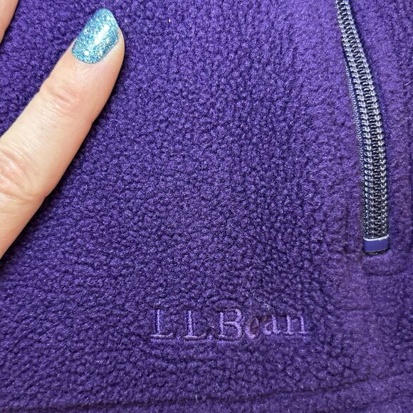LL Bean Purple Polartec Fleece Vest Womens Large Full Zip Pockets - Picture 4 of 7